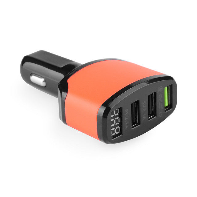 QC3.0 3 USB Car Charger 5V 4.2A Quick Charge LED Display Cigarette Lighter Car Cigarette Charger For LG G5 G4 Galaxy S7 S6