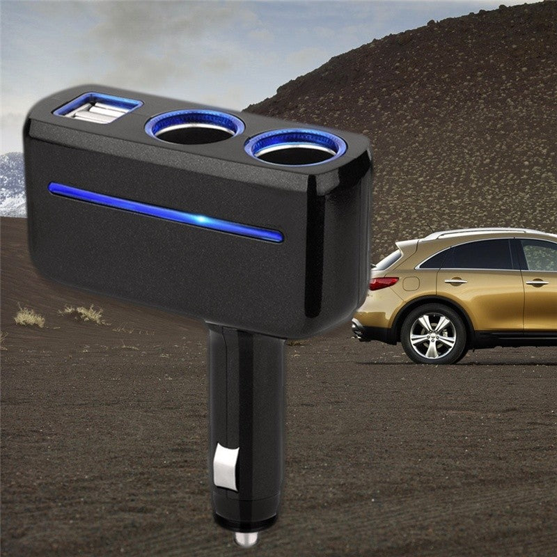 Black Color Universal 12V 24V Cigarette Lighter Adapter USB Car Chargers Dual USB Car Charger Auto